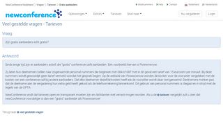 
                            7. Zijn gratis aanbieders echt gratis? - FAQ - NewConference Nederland