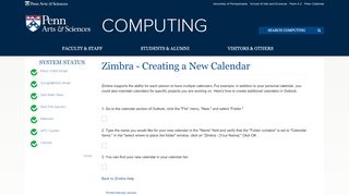 
                            5. Zimbra - Creating a New Calendar | Arts & Sciences Computing