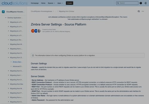 
                            8. Zimbra Server Settings - Source Platform - CloudMigrator ...