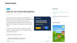 
                            10. Zimbra Tips : How To Restrict SASL Login/Access – Ahmad Imanudin