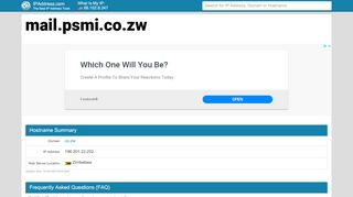 
                            3. Zimbra Web Client Sign In - mail.psmi.co.zw | IPAddress.com