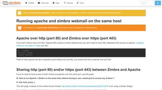 
                            3. ZimbraApache - Zimbra :: Tech Center - Zimbra Wiki