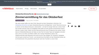 
                            10. Zimmervermittlung für das Oktoberfest - Oktoberfest-Zimmerfrei.de