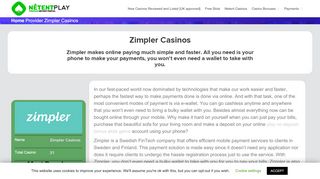 
                            10. Zimpler Casino and Bonus Payment Review - Netent Play