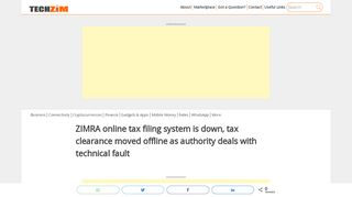 
                            5. ZIMRA online tax filing system is down, tax clearance moved offline as ...