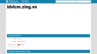 
                            11. Zing Idvlcm | IPAddress.com: idvlcm.zing.vn