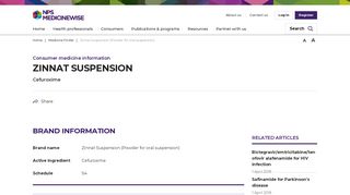 
                            8. Zinnat Suspension (Powder for oral suspension) - NPS MedicineWise