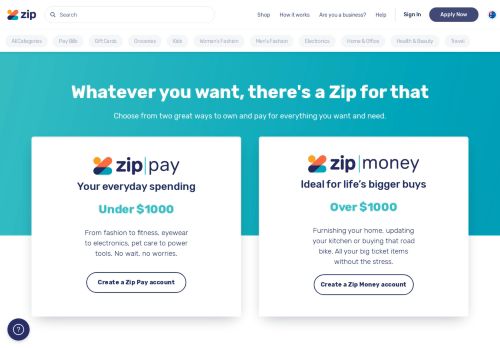 
                            5. Zip Pay & Zip Money | Create an account