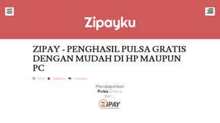 
                            3. ZIPAY - PENGHASIL PULSA GRATIS DENGAN MUDAH DI HP ...