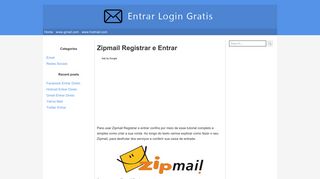 
                            4. Zipmail Registrar e Entrar - Entrar Login Gratis
