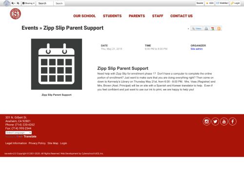 
                            7. Zipp Slip Parent Support • Events - Savanna HS