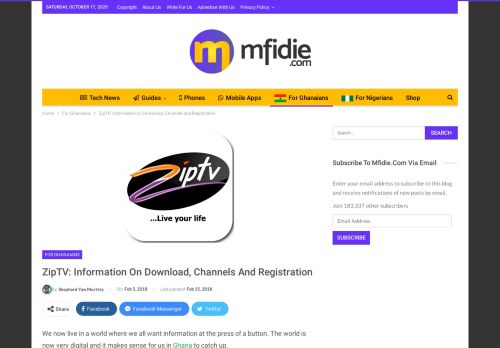 
                            8. ZipTV: Information on Download, Channels and Registration - Mfidie