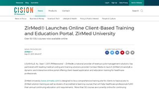 
                            9. ZirMed® Launches Online Client-Based Training and Education Portal ...
