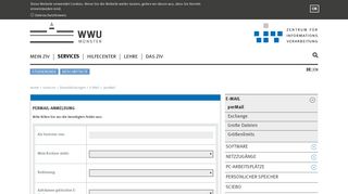 
                            3. ZIV - perMail-Anmeldung (SSO) - Universität Münster
