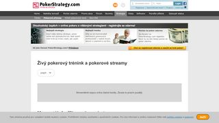 
                            8. Živé pokerové tréninky a živé streamy - PokerStrategy.com