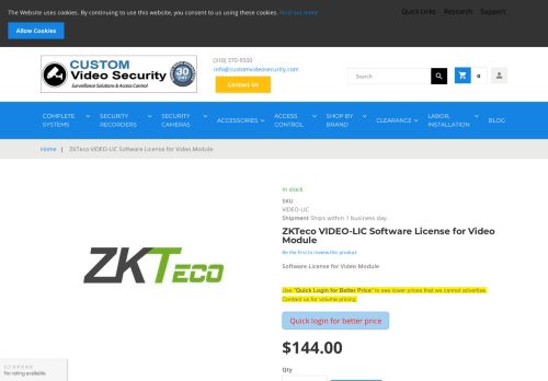 
                            12. ZKTeco VIDEO-LIC Software License for Video Module - eDigitalDeals