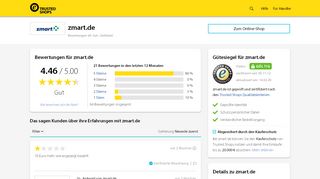 
                            9. zmart24.de Bewertungen & Erfahrungen | Trusted Shops