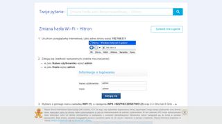 
                            3. Zmiana hasła sieci bezprzewodowej - Hitron - UPC