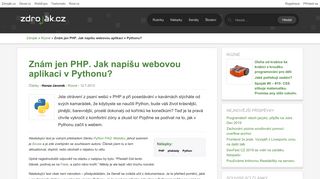 
                            6. Znám jen PHP. Jak napíšu webovou aplikaci v Pythonu? - Zdroják