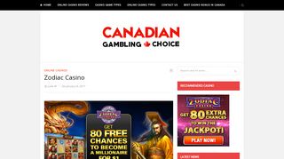 
                            8. Zodiac Casino - Canadian Gambling Choice
