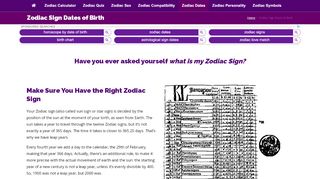 
                            13. Zodiac Sign Dates of Birth - Zodiac Sign Astrology