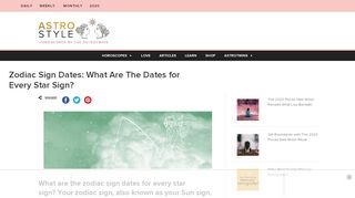 
                            1. Zodiac Sign Dates: What Are The Dates for Every Star Sign?