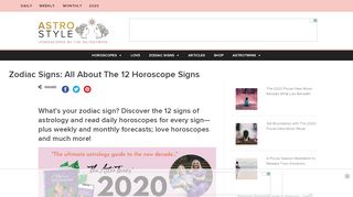 
                            2. Zodiac Signs: All About The 12 Horoscope Signs - AstroStyle