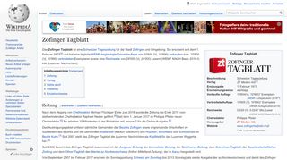 
                            13. Zofinger Tagblatt – Wikipedia