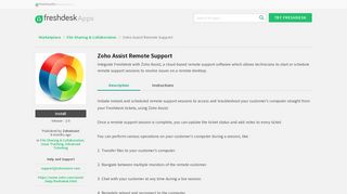 
                            12. Zoho Assist Remote Support - Freshdesk Marketplace