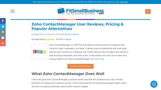 
                            12. Zoho ContactManager User Reviews, Pricing & Popular Alternatives