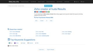 
                            6. Zoho creator al huda Results For Websites Listing - SiteLinks.Info
