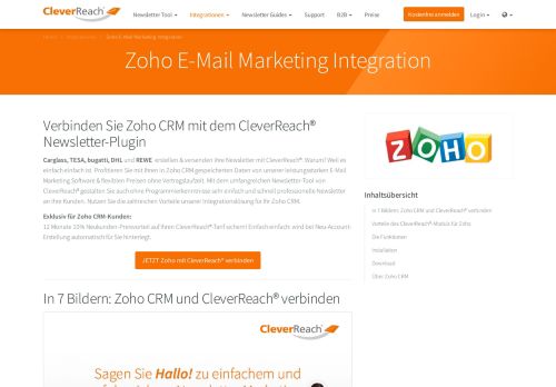 
                            9. Zoho CRM E-Mail Newsletter Marketing Integration CleverReach®