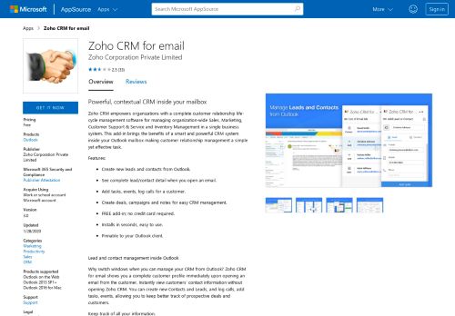 
                            7. Zoho CRM for email - Microsoft AppSource