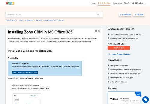 
                            9. Zoho CRM for Office 365| Online Help - Zoho CRM