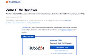 
                            8. Zoho CRM Reviews, Ratings, FAQs - The SMB Guide