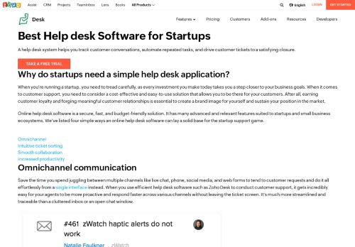 
                            6. Zoho Desk For Small Teams