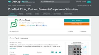 
                            8. Zoho Desk Software 2019 Pricing & Features | GetApp®