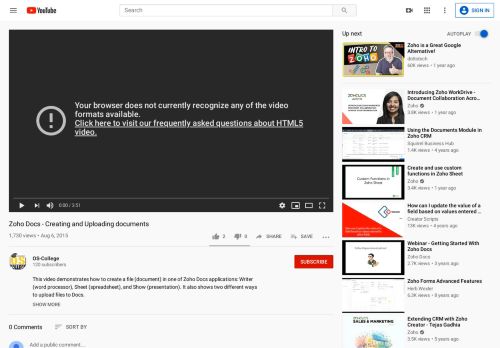 
                            8. Zoho Docs - Creating and Uploading documents - YouTube