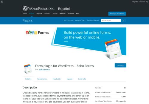 
                            7. Zoho Forms for WordPress | WordPress.org