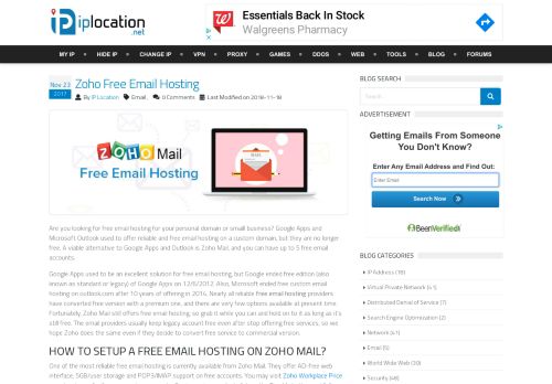 
                            11. Zoho Free Email Hosting - IP Location