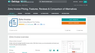 
                            10. Zoho Invoice Software 2019 Pricing & Features | GetApp®