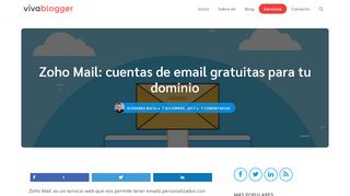 
                            10. Zoho Mail: cuentas de email gratuitas para tu dominio - VivaBlogger