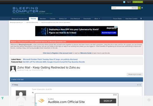 
                            11. Zoho Mail - Keep Getting Redirected to Zoho.eu - Web Browsing ...
