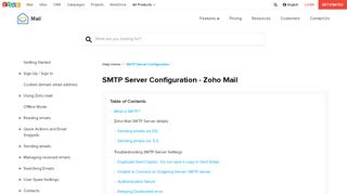 
                            1. Zoho Mail - SMTP settings