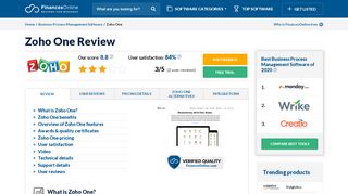 
                            11. Zoho One Reviews: Overview, Pricing and Features
