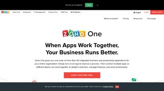 
                            9. Zoho One - Suite of Integrated Apps to Run Your Business