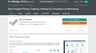
                            13. Zoho Projects Pricing, Features, Reviews & Comparison of ... - GetApp