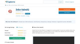 
                            10. Zoho SalesIQ Reviews and Pricing - 2019 - Capterra