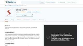 
                            8. Zoho Show Reviews and Pricing - 2019 - Capterra