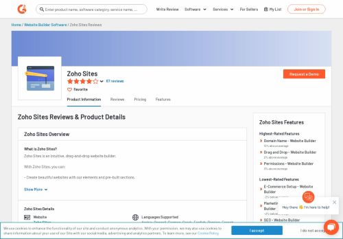 
                            9. Zoho Sites Reviews 2018 | G2 Crowd